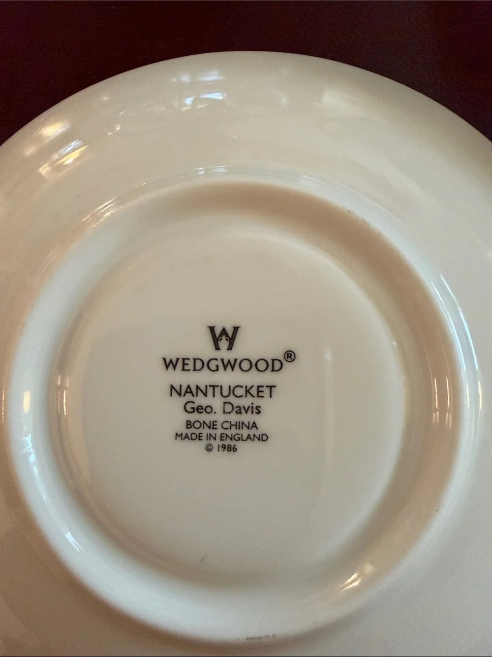 Wedgwood White Nantucket Pattern Saucers - Set of 5